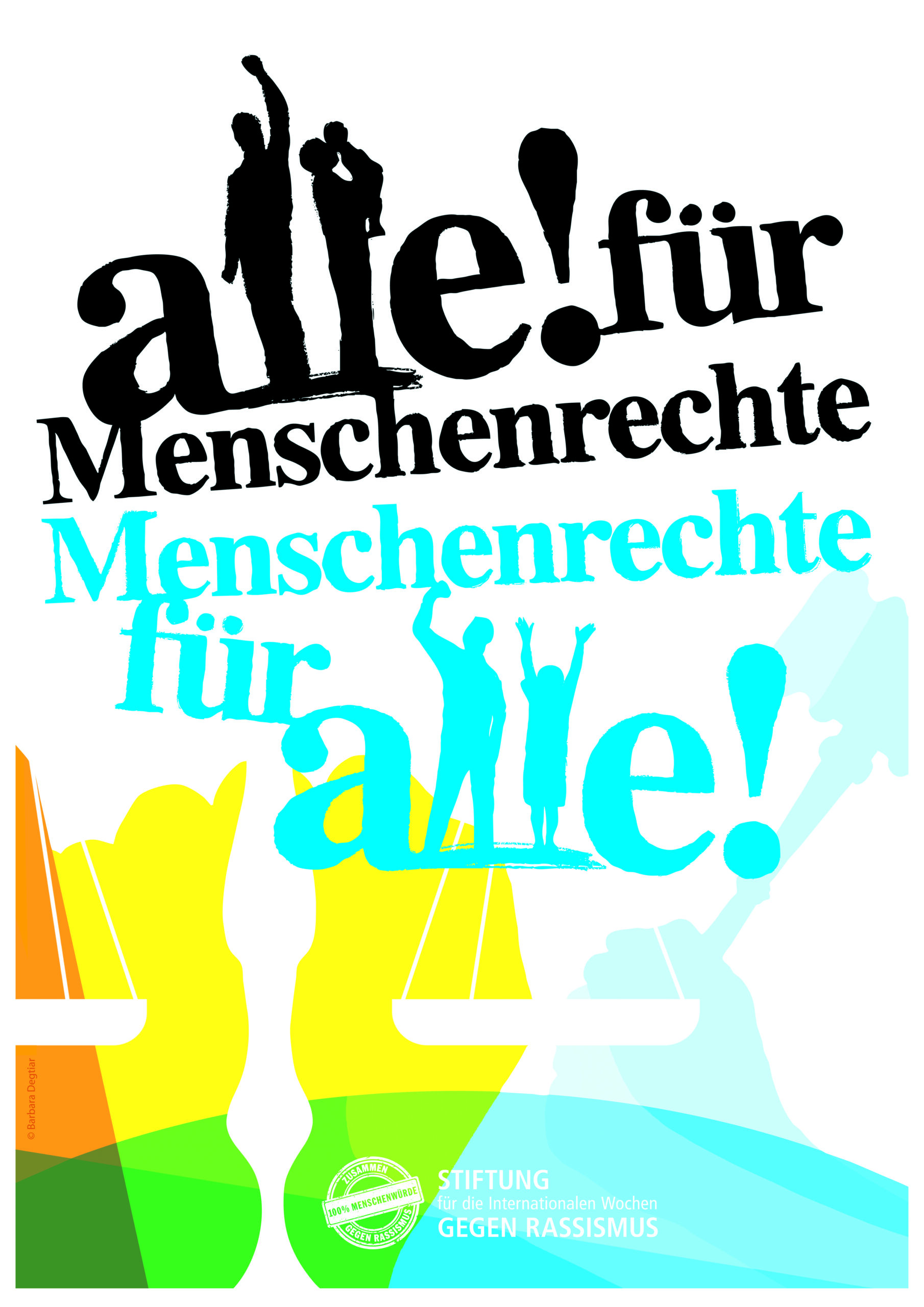 Logo und Motto der Wochen gegen Rassismus 2024: Menschenrechte für alle!